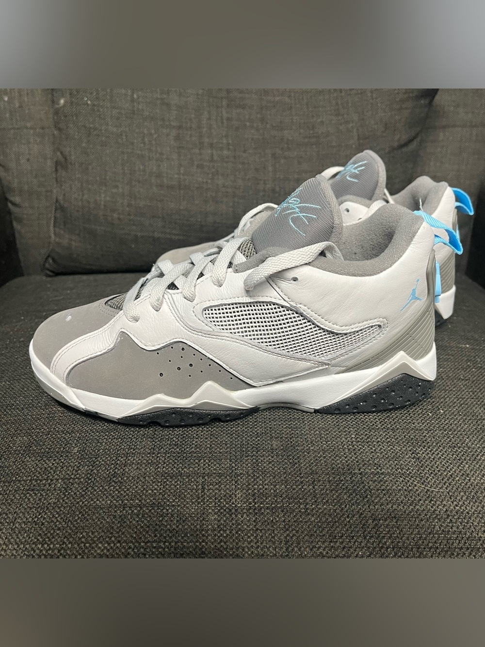 Jordan Kids Grey & Light Blue Low-Top Sneakers